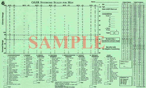 012 - Profili per lo scoring manuale del questionario per l'età senile OASR (Old Adult Self Report) età 60-90+ per maschi