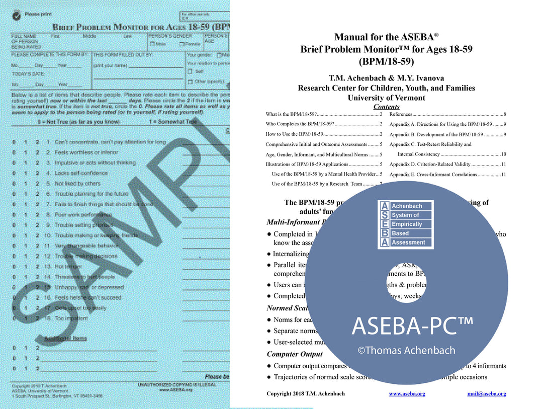 117 - STARTER KIT per scoring computerizzato Modulo Brief Problem Monitor (BPM) per età adulta
