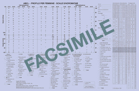 123-IT - Profili per lo scoring manuale questionario ABCL (Adult Behavior Checklist) per femmine
