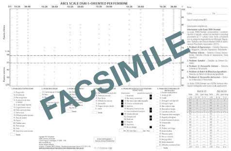 126 - Profili per lo scoring manuale questionario ABCL (Adult Behavior Checklist) scale DSM-5 oriented per maschi e femmine