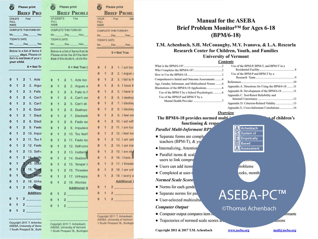 133 - STARTER KIT ASEBA per lo scoring computerizzato BPM (Brief Problem Monitor) età scolare