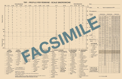 303-IT - Profili per lo scoring manuale TRF (Teacher Report Form) anni 6-18 per femmine