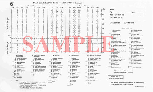 412 - Profili per lo scoring manuale TOF (Test Observation Form) per maschi