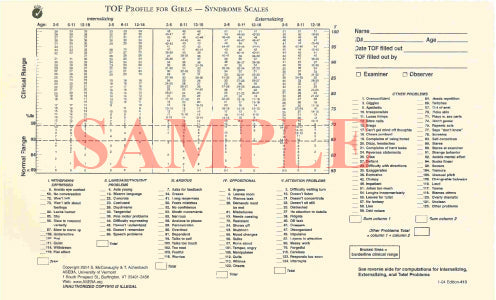413 - Profili per lo scoring manuale TOF (Test Observation Form) per femmine