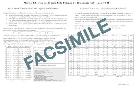 603 LDS - Profili di scoring per Scala sullo sviluppo del linguaggio (Language Development Survey) 18-35 mesi